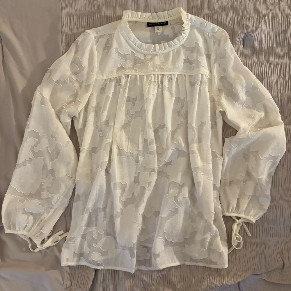 White Floral Blouse